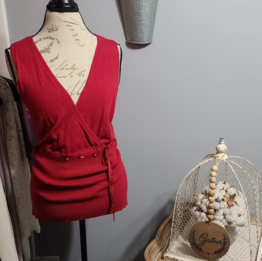 Vintage Axcess/Liz Claiborne Red Sweater Top Sz L